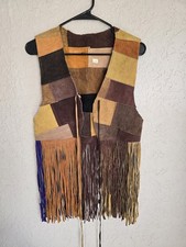patchwork suede vest 1970s NWT sz MEDIUM women's NWT RARE  picture