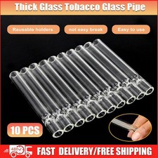 10pcs Thick Glass Tobacco Glass Pipe Reusable One Hitter Smoking Tube Pipe 105MM picture