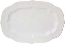 Lenox French Perle Carved Turkey Platter, 6.39, White picture