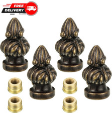 4 Pack Lamp Finial Cap Knob Antique Brass Lamp Finial Thread 1-3/8 Inch picture