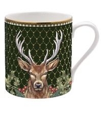 Halcyon Days GC Antler Trellis Green & Stag Mug BCGAS09MGG picture