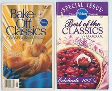 Vintage Pair Pillsbury Classic Cookbook Best of Classics Bake Off Clean VG+ picture