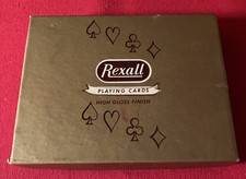Vintage Playing Cards Rexall Double Deck USA S-1197 Poodles Dogs Advertising picture