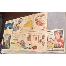 Life magazine 1940s Print Ads household advertising travel lifestyle lot 9 pgs picture