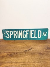 Vintage S Springfield AV Street Sign Green White Road Sign Industrial Decor picture