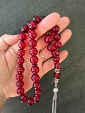 Large Burgundy Prayer Beads | 33 Beads Tesbih Misbaha Tasbih Handmade Gift picture