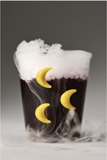 Anthropologie Icon Half Moon Juice Glasses Clear Halloween Night Witch 14oz New picture