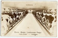 1914 Lakewood Dairy Farm, Battle Creek, Michigan, real photo postcard RPPC cows picture