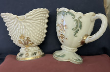 Antique Northwood Argonaut Shell Nautilus Custard Glass  Creamer & Sugar Spooner picture