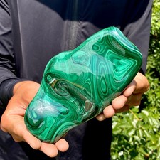 1.8LB Natural Polished Malachite Mineral freeform specimen Reiki Stone Healing picture