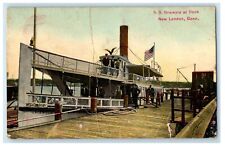c1910 SS Griswold At Dock Boat Flag New London Connecticut CT Vintage Postcard picture