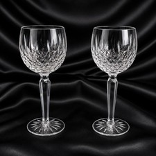 Waterford Lismore Hock Wine Glasses Set of 2 Clear Crystal 7.5 Inch Stemware picture