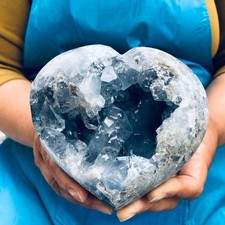 3.93LB Natural Blue Celestite Geode Crystal Cluster Mineral Specime Healing picture