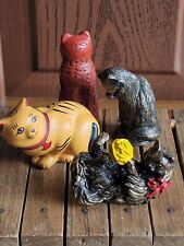 Lot Franklin Mint Curio Cabinet Cats Vienna Bronze Chalkware Animalier Cinnabar picture