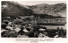 British Virgin Islands 1958 Town Methodist, Anglican Churches RPPC Postcard COPY picture