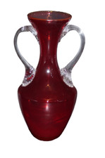 Ruby Red Amberina Double Appled Handle 9 1/4