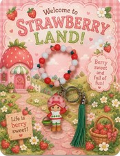 Strawberry Shortcake Bracelet Keychain Tote Purse Bag Charm Accessory picture