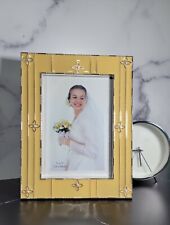 5x7 Silver Plated Floral Pearl Yellow Photo Frame Tarnish Resistant picture