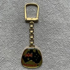 Vintage Australia Pegasus enameled keychain with gold tone finish picture