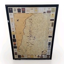 Vintage Expedition Napa Valley Winery Trail Map Framed  27.5