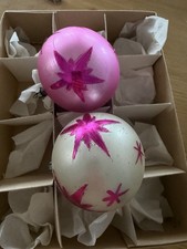 2 Vintage Glass Poland Christmas Ornaments ( No Box ) picture