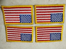 4 Vintage American Flag Embroidered Patches c1970s-80s 2