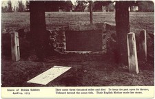1907 Grave of British Soldiers Revolutionary War Battle Concord MA RARE Postcard picture