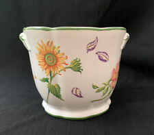 1998 Tiffany Petals Ceramic Wine Bucket Cache Pot  Flower Pot by Tiffany & Co. picture