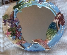 Blue Sky Clayworks Happy Mermaid 3D Wall Mirror Ocean Fish Nautical Starfish 12” picture