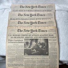 1991 New York Times Gulf War Desert Storm Jan 16-19 Complete 4 Newspaper Set picture