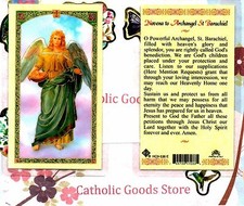Novena to Saint Barachiel the Archangel -Laminated Holy Card 536E picture