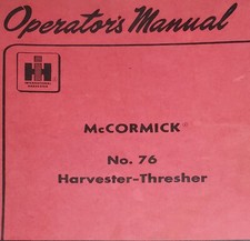  VTG INTERNATIONAL HARVESTER McCORMICK NO. 76 HARVESTER THRESHER Owners Manual  picture