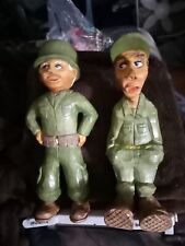 Caricature Wood Carvings 2 Army Soldiers By Herb Olsen # 03 picture