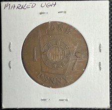 1856 Glens Falls NY Gideons Falls RAM Masonic Token Chapter 58 Off Center Error picture