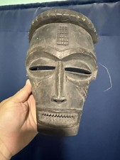 Máscara Africana CHOKWE CHIHONGO Mask Wood Carved African Tribal Art Vintage picture