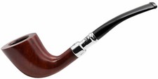 Peterson Terracotta Finish Sterling Silver Spigot Mounted Bent Dublin Pipe 129-b picture