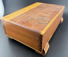 Vintage J.J. Newberry Cedar Wood Jewelry Trinket Keepsake Box 1940s 1950s picture