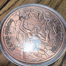 5 AVDP Ounce Medusa Copper Round Medallion in Plastic Capsule picture