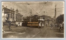 C.1940 SHANGHAI, CHINA, BUSY FRENCH BUND, TRAM TROLLEY SIGNS POSTERS PHOTO F23 picture