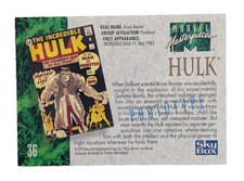 1992 Marvel Masterpieces HULK PROTOTYPE not promo Card #36 SKYBOX picture