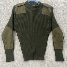 Vintage Commando Sweater Wool Service USMC OD Green Mens Size 38 Military USA picture