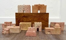 Vintage Israel Jerusalem Stone Miniatures 9 Pc Judaica Holy Land Gates Souvenir picture