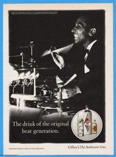 1992 Gilbeys Gin The Drink of The Original Beat Generation Drummer Drum Print Ad picture