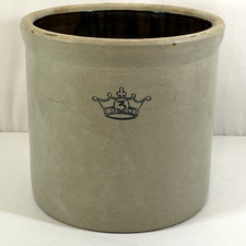 Vintage Robinson Ransbottom Blue Crown 3 Gallon Stoneware Crock U.S.A. picture