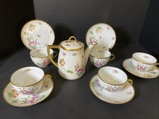 MZ Altrohlau CMR Czechoslovakia Hand Painted Floral 11 pcs Vintage Teapot Cups picture
