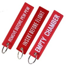 3PCS Aviation Remove Before Flight Keychain – Double Sided Embroidered Jet Tag picture