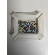 Vintage Americana Currier And Ives Ashtray The Skating Pond picture