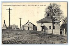 South Bend IN Postcard First Church And Academy Notre Dame Indiana 1909 Antique picture
