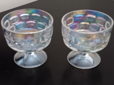 Federal Glass Iridescent Rainbow Dessert Glasses. Set Of 2 picture