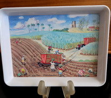 Vtg Melamine Tip Tray Trinket Barbados Jim Jill Walker Farming Melamaster 5.5x7